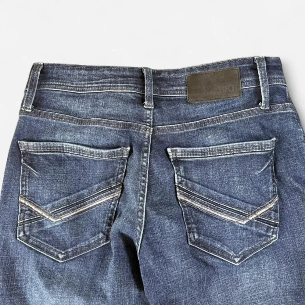 BKE Jake Straight Med Wash Whiskered Jeans Mens Size 30x30